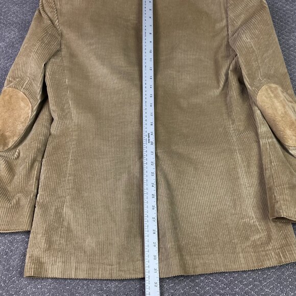 Lands End Corduroy Blazer Sport Coat Men's 41L Tan Elbow Patch Patches - Picture 14 of 15